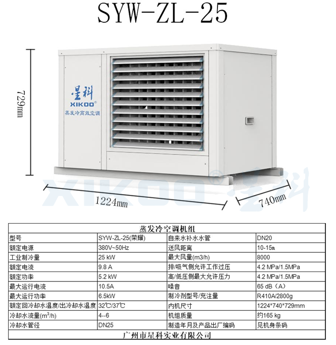 工業(yè)蒸發(fā)冷省電空調SYW-ZL-30(軸流臥式機組)產(chǎn)品參數(shù)
