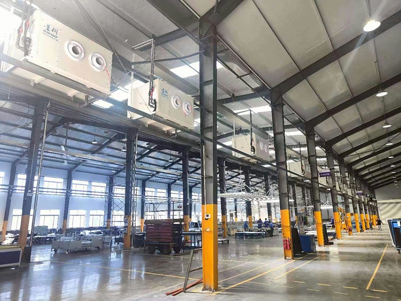 5000平廠房空調制冷方案，應用蒸發冷省電空調-臥式射流機組