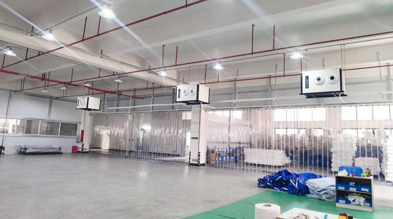 紡織廠生產車間整體制冷降溫，應用蒸發冷省電空調- 臥式射流機